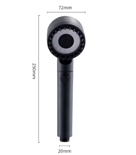 OfficialGlaciar-Premium High-Pressure Filter Shower Head – 3-Mode Adjustable Spray with Built-In Massage Brush